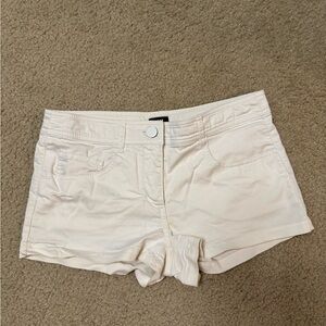 H&M Cream High Waist Tailored Beach Shorts